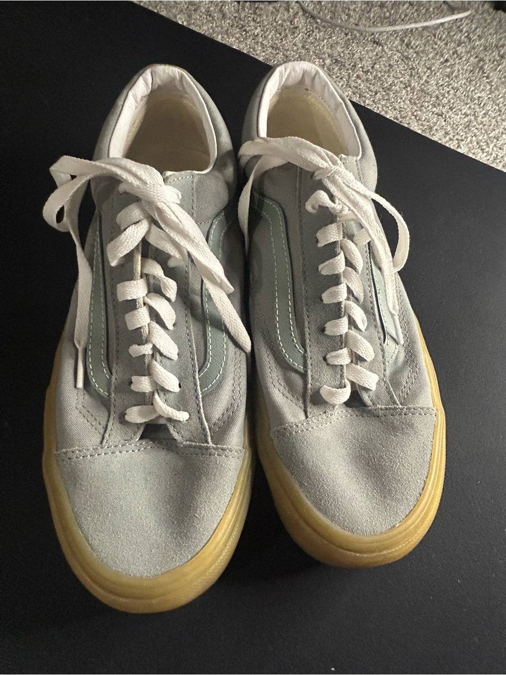 Light green Vans Low-Top Sneakers with Gum Sole